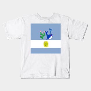 Sporty Argentina Design on White Bachground Kids T-Shirt